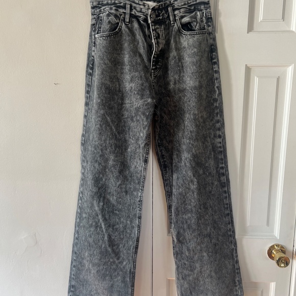 KanCan Wide Leg Dark Grey Jeans - Picture 2 of 2